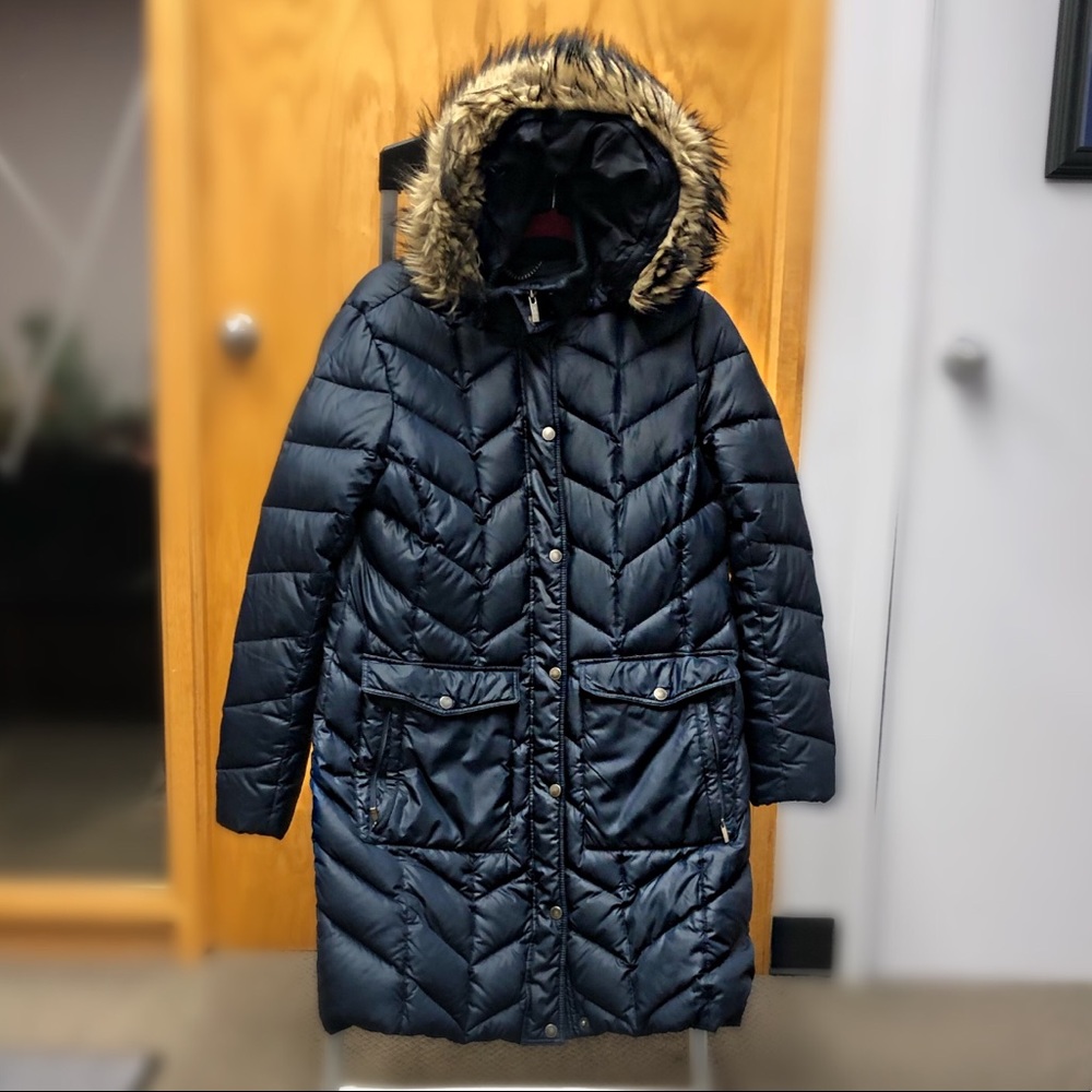 GOOSE DOWN LANDS END PARKA  MEDIUM (10-12) NAVY